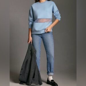Anthropologie Mesh Paneled Sweatshirt